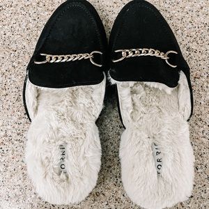Torrid fur loafer mule